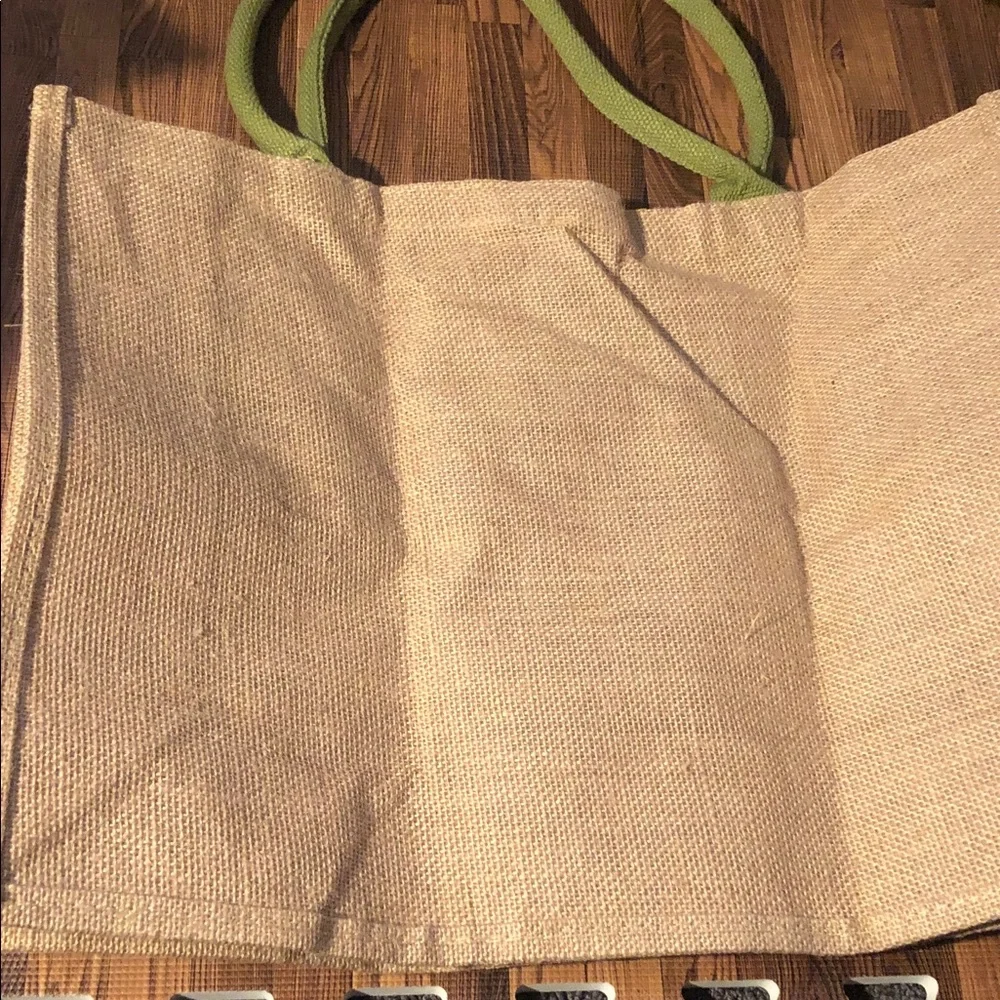 NWOT Hello Weekend Canvas Tote Bag - Lime Green Accent